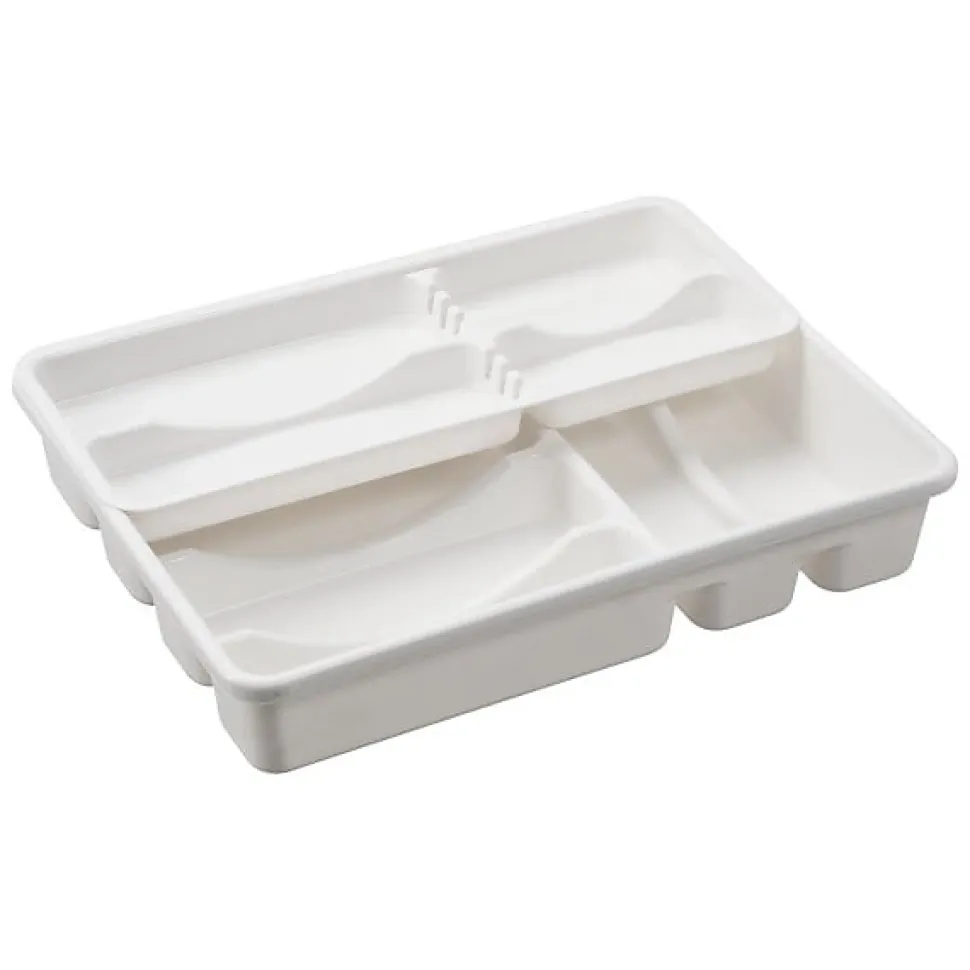 Range Couverts Universel Double 10 Compartiments - Blanc
