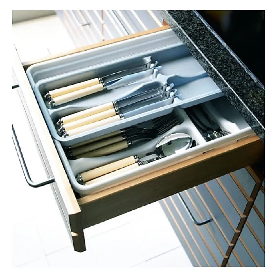 Range Couverts Universel Double 10 Compartiments - Blanc