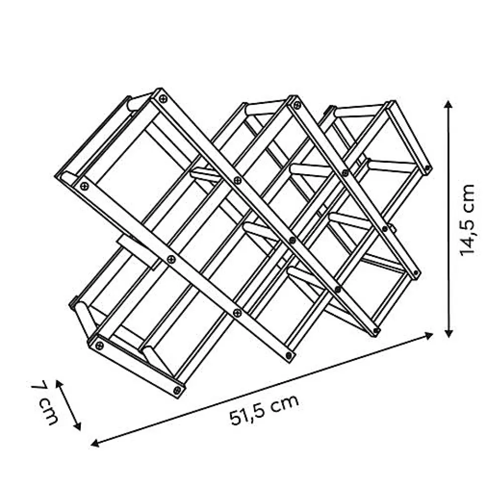 Range-bouteilles Bambou pliant 10 bouteilles - Beige- 5five
