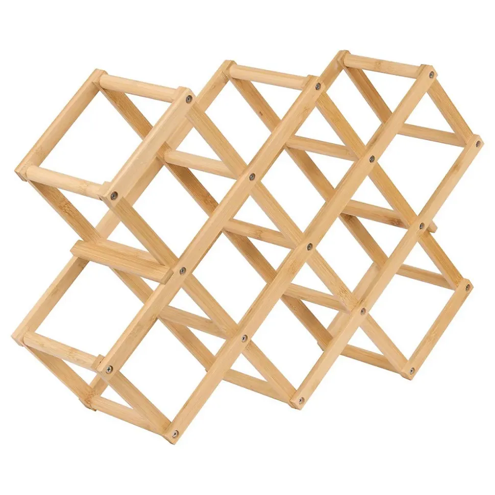 Range-bouteilles Bambou pliant 10 bouteilles - Beige- 5five