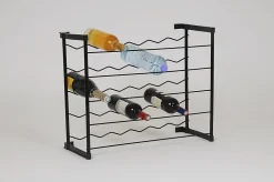 Range-bouteilles en acie plastifié noir 30 compartiments