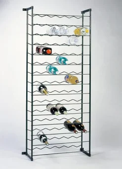 Range-bouteilles en acier plastifié noir 90 compartiments