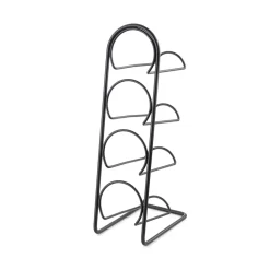 Range-bouteilles en acier Compactor noir 4 compartiments