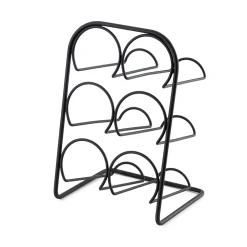 Range-bouteilles en acier Compactor noir 6 compartiments