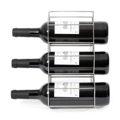 Range-bouteilles métal argent, 6 compartiments