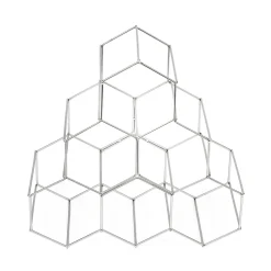 Range-bouteilles métal argent, 6 compartiments