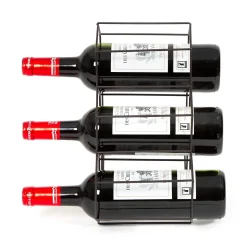 Range-bouteilles métal noir, 6 compartiments