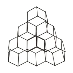 Range-bouteilles métal noir, 6 compartiments