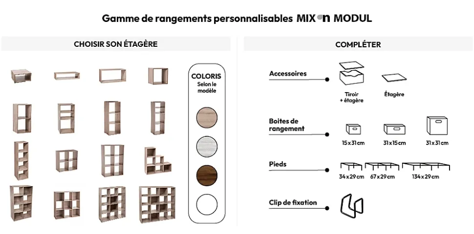 Rangement 6 bouteilles indus Effet bois foncé Mix N' Modul - 5Five