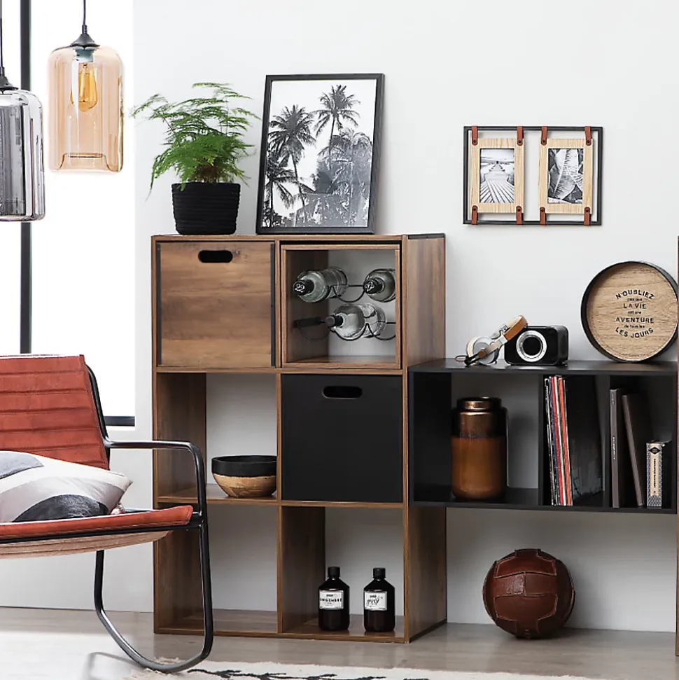 Rangement 6 bouteilles indus Effet bois foncé Mix N' Modul - 5Five