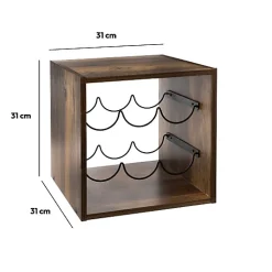Rangement 6 bouteilles indus Effet bois foncé Mix N' Modul - 5Five