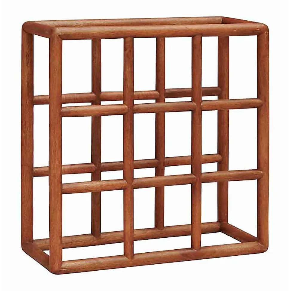 Rangement bouteilles 9 compartiments bois Jakarta 37x16x37cm