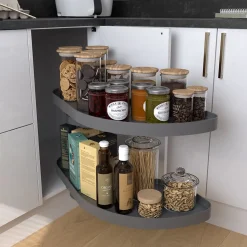 Rangement coulissant d'angle pour meuble de cuisine GoodHome Pebre 80 cm, gauche