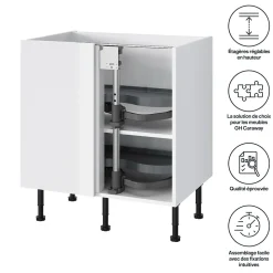 Rangement coulissant d'angle pour meuble de cuisine GoodHome Pebre 80 cm, gauche