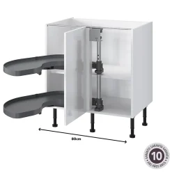 Rangement coulissant d'angle pour meuble de cuisine GoodHome Pebre 80 cm, gauche