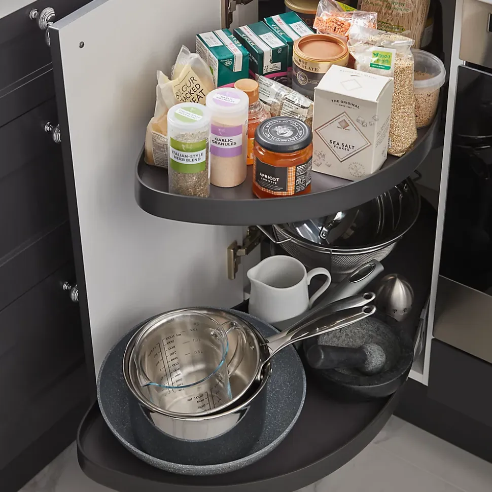 Rangement coulissant d'angle pour meuble de cuisine GoodHome Pebre 80 cm, droite