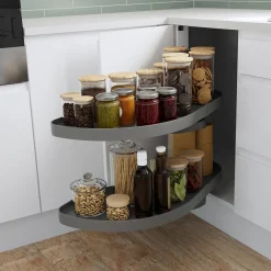 Rangement coulissant d'angle pour meuble de cuisine GoodHome Pebre 80 cm, droite