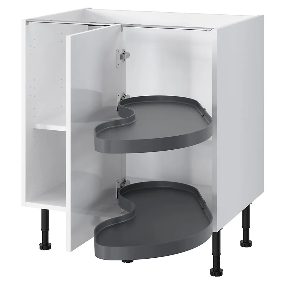 Rangement coulissant d'angle pour meuble de cuisine GoodHome Pebre 80 cm, droite