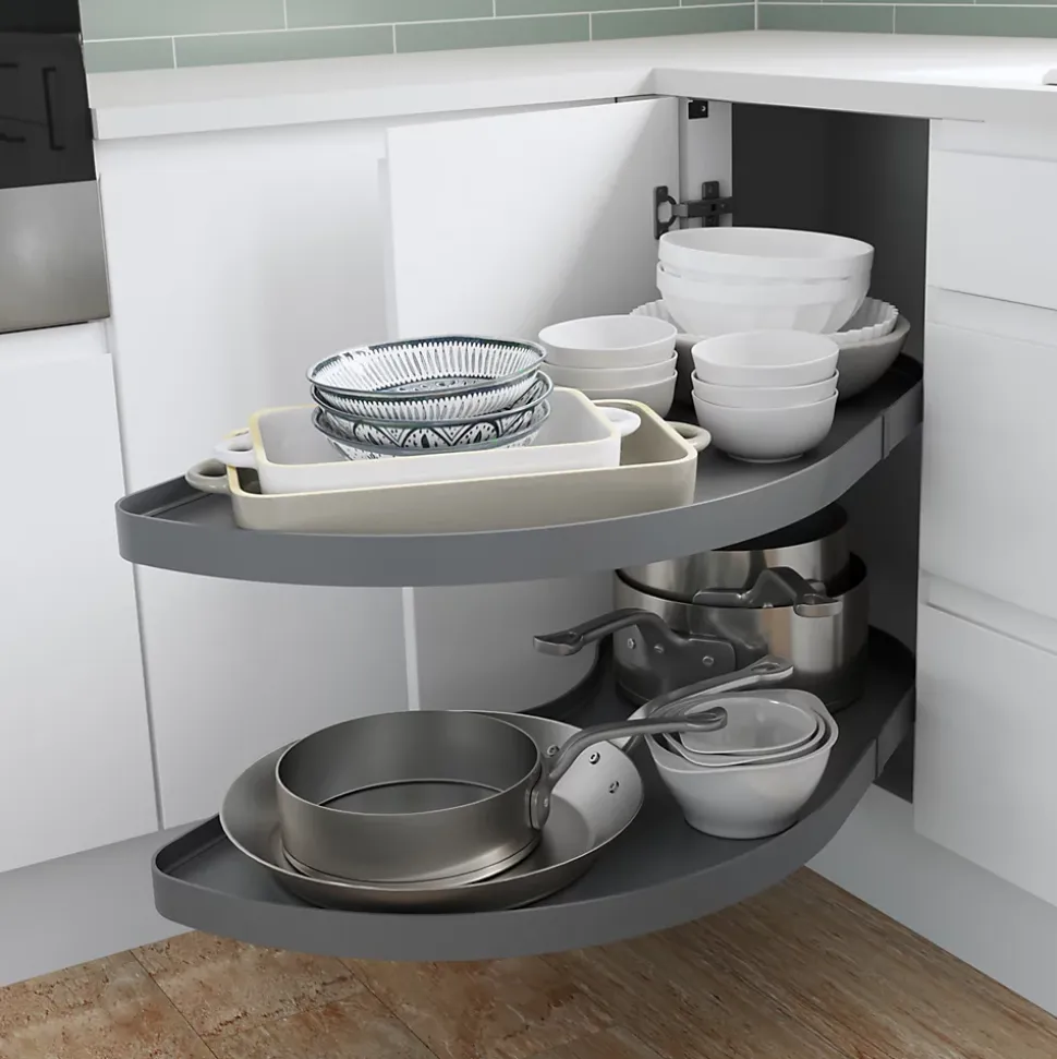 Rangement coulissant d'angle pour meuble de cuisine GoodHome Pebre 100 cm, droite