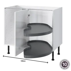 Rangement coulissant d'angle pour meuble de cuisine GoodHome Pebre 100 cm, droite