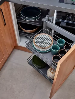 Rangement intérieur coulissant d'angle gauche pour meuble de cuisine GoodHome Pebre 100 cm