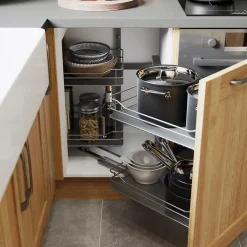 Rangement intérieur coulissant d'angle droit pour meuble de cuisine GoodHome Pebre 50 cm