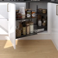 Rangement intérieur coulissant d'angle droit pour meuble de cuisine GoodHome Pebre 50 cm