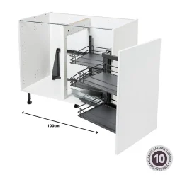 Rangement intérieur coulissant d'angle droit pour meuble de cuisine GoodHome Pebre 50 cm