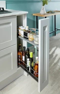 Rangement épices coulissant pour meuble de cuisine GoodHome Pebre 15 cm, 2 niveaux