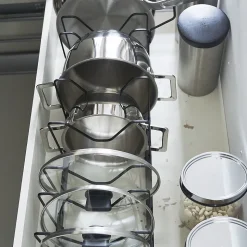 Rangement poêles et couvercles extensible en acier