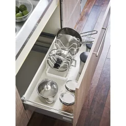 Rangement poêles et couvercles extensible en acier