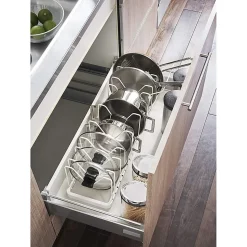 Rangement poêles et couvercles extensible en acier