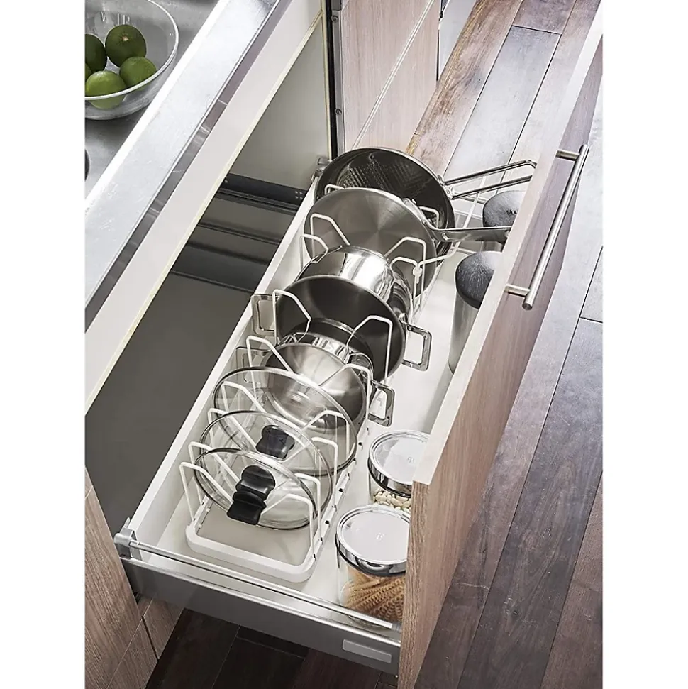 Rangement poêles et couvercles extensible en acier