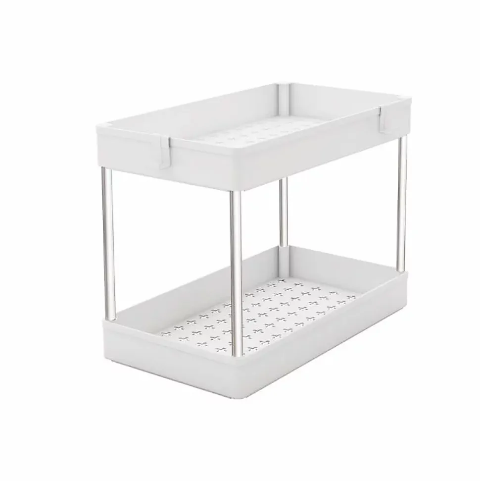 Rangement sous evier- Étagère cuisine - Blanc - 2 niveaux
