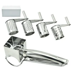 Rape à fromage Manuelle en acier inoxydable avec 4 tambours Herzberg HG04289