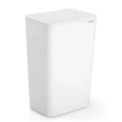 Rayen Poubelle de salle de bain avec couvercle Capacité de 9 litres Blanc, PP, Taille : 22 x 16 x 33 cm