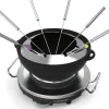 Réchaud Fondue 2 en 1 pour 8 personnes - RIVIERA & BAR - QFD340 - 1000 Watt - Fonte massive - Noir