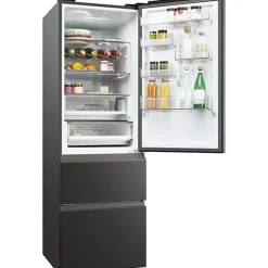 Refrigerateur - Frigo Combiné - HAIER - 3D 60 Series 5 HTW5618ENPT - Classe E - 360 L - 185 x 59,5 x 66,7 cm - Noir