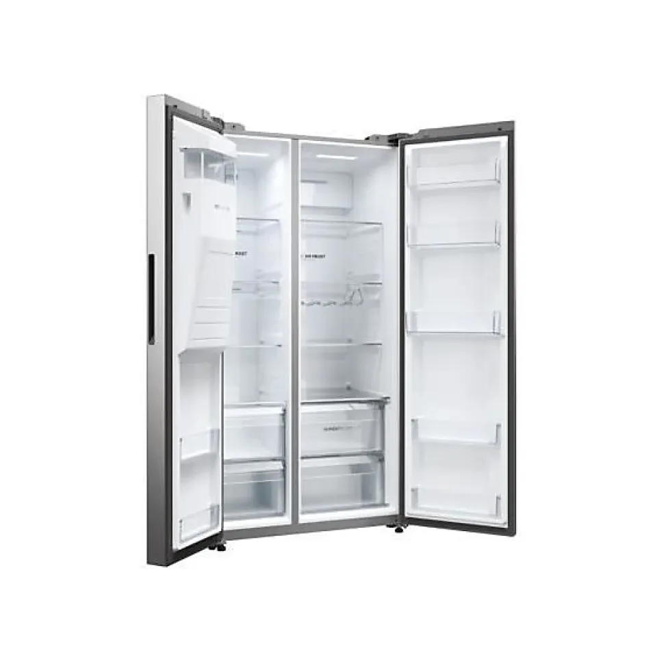 Refrigerateur Americain - Frigo Américain - HAIER - HSW59F18EIMM - Classe E - 601 L - 36 dB - Platinium