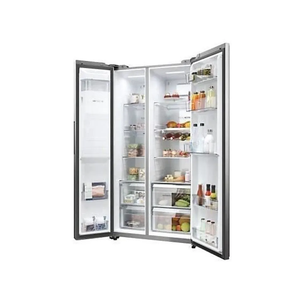 Refrigerateur Americain - Frigo Américain - HAIER - HSW59F18EIMM - Classe E - 601 L - 36 dB - Platinium