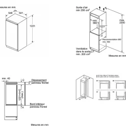 Réfrigérateur 1 porte encastrable à glissières 204l Bosch KIR41NSE0 série 2