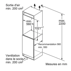 Réfrigérateur 1 porte intégrable à glissière 165l Bosch KIR31NSE0 série 2