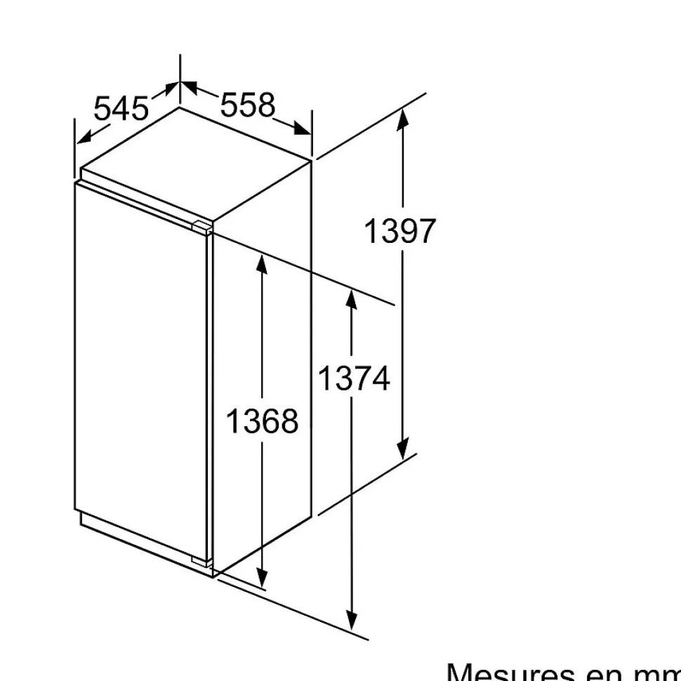 Réfrigérateur 1 porte intégrable à pantographe 220l Siemens KI51FADE0 iq700