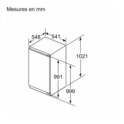 Réfrigérateur 1 porte intégrable à pantographe 165l Siemens KI31RVFE0 iq300
