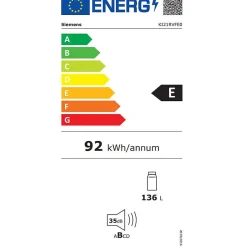 Réfrigérateur 1 porte intégrable à pantographe 136l Siemens KI21RVFE0 iq300