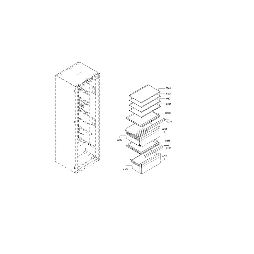 Réfrigérateur 1 porte intégrable à glissières 310l blanc Siemens KI81RVFE0