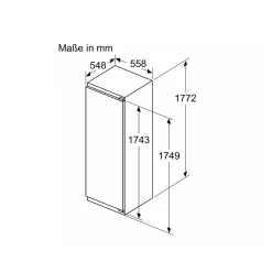 Réfrigérateur 1 porte intégrable à glissières 55cm 280l Bosch KIL82NSE0