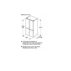 Réfrigérateur combiné - BOSCH SER6 - KFD96APEA - Multi-portes - Classe E - 375 L - 183 x 90,5 x 73,1 cm - Acier brossé