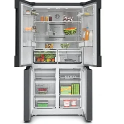 Réfrigérateur combiné - BOSCH SER4 - KFN96AXEA - Multi-portes - Classe E - 605 L - 183 x 90,5 x 73,1 cm - Acier brossé