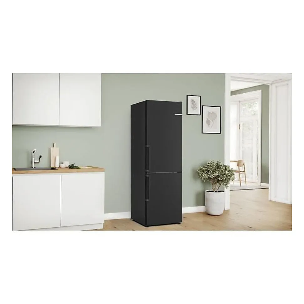 Réfrigérateur combiné - BOSCH - KGN36VXCT - Classe C - 321 L - 186 x 60 x 66,50 cm - Acier brossé noir